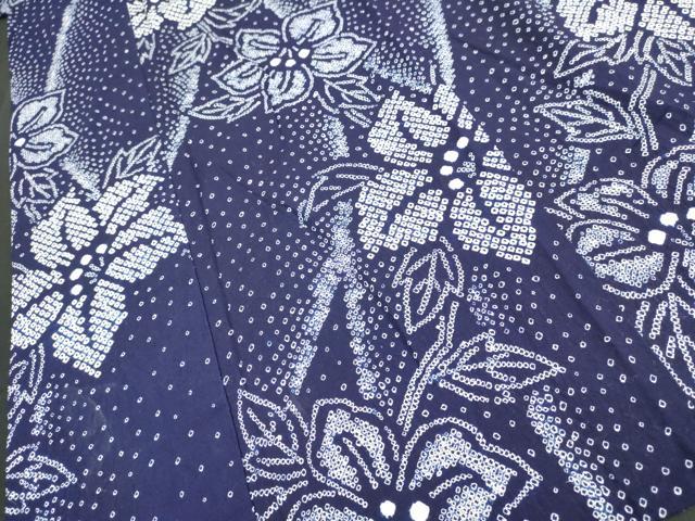 平和屋着物∴夏物　浴衣　有松鳴海絞り　草花文　綿　逸品　DAAV7251cd