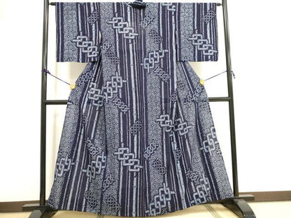 平和屋着物∴夏物 浴衣 有松鳴海絞り 抽象文様 綿 逸品 DAAV7253cd