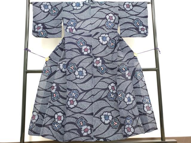 平和屋着物∴夏物 浴衣 有松鳴海絞り 舞花文 綿 逸品 DAAV7255cd