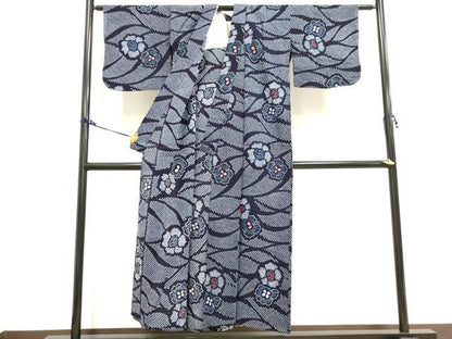 平和屋着物∴夏物 浴衣 有松鳴海絞り 舞花文 綿 逸品 DAAV7255cd