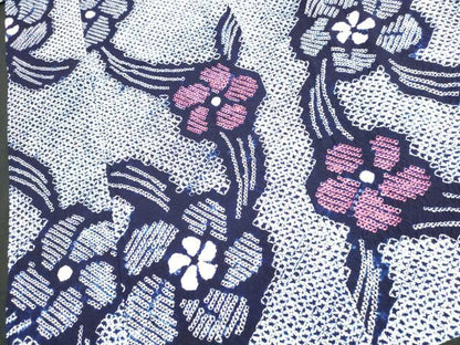 平和屋着物∴夏物 浴衣 有松鳴海絞り 枝花文 綿 逸品 DAAV7257cd
