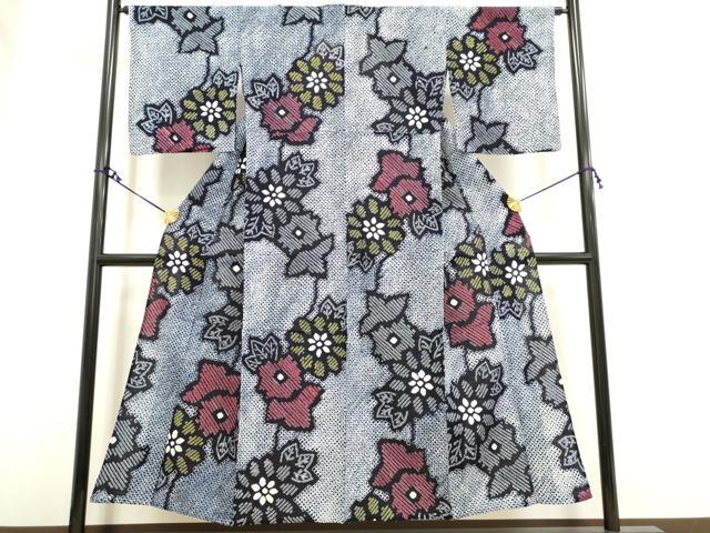 平和屋着物∴夏物 浴衣 有松鳴海絞り 草花文 綿 逸品 DAAV7258cd