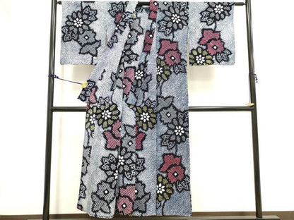 平和屋着物∴夏物 浴衣 有松鳴海絞り 草花文 綿 逸品 DAAV7258cd