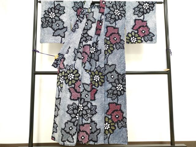 平和屋着物∴夏物 浴衣 有松鳴海絞り 草花文 綿 逸品 DAAV7258cd