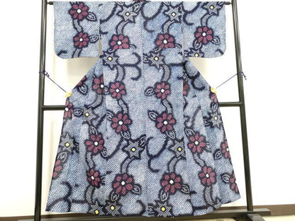 平和屋着物∴夏物 浴衣 有松鳴海絞り 花唐草文 綿 逸品 DAAV7259cd