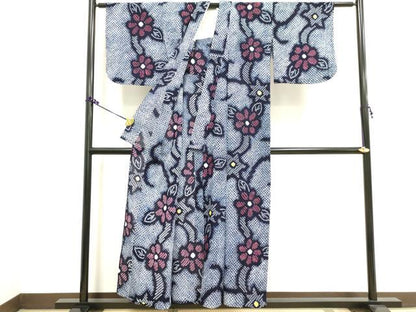 平和屋着物∴夏物 浴衣 有松鳴海絞り 花唐草文 綿 逸品 DAAV7259cd
