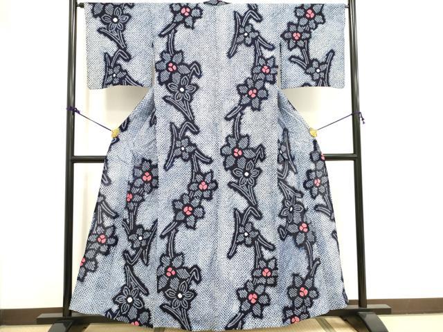 平和屋着物∴夏物 浴衣 有松鳴海絞り 草花文 綿 逸品 DAAV7262cd