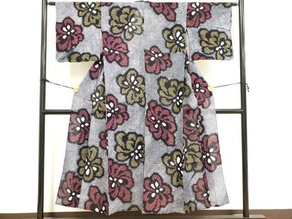 平和屋着物∴夏物 浴衣 有松鳴海絞り 舞花文 綿 逸品 DAAV7266cd
