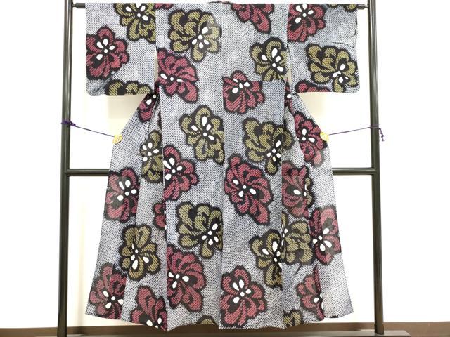 平和屋着物∴夏物 浴衣 有松鳴海絞り 舞花文 綿 逸品 DAAV7266cd