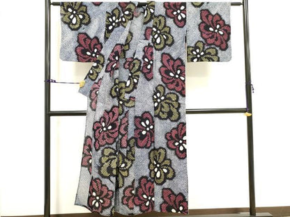 平和屋着物∴夏物 浴衣 有松鳴海絞り 舞花文 綿 逸品 DAAV7266cd