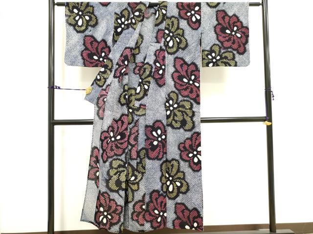 平和屋着物∴夏物 浴衣 有松鳴海絞り 舞花文 綿 逸品 DAAV7266cd