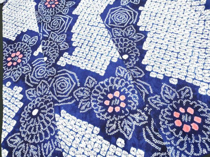 平和屋着物∴夏物　浴衣　有松鳴海絞り　花繋ぎ　綿　逸品　DAAV7270cd