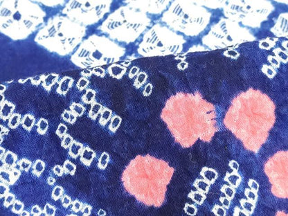 平和屋着物∴夏物　浴衣　有松鳴海絞り　花繋ぎ　綿　逸品　DAAV7270cd
