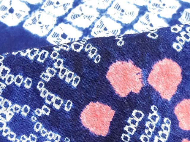 平和屋着物∴夏物　浴衣　有松鳴海絞り　花繋ぎ　綿　逸品　DAAV7270cd