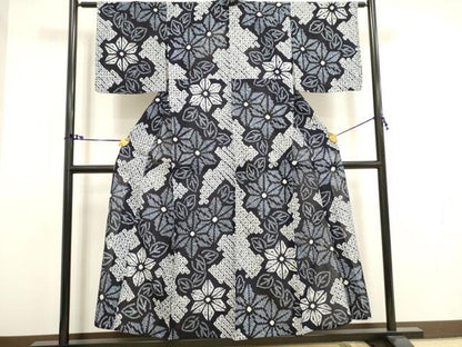 平和屋着物∴夏物 浴衣 有松鳴海絞り 草花文 綿 逸品 DAAV7271cd