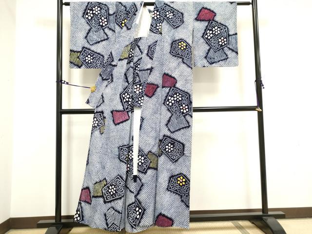 平和屋着物∴夏物 浴衣 有松鳴海絞り 色紙重ね花文 綿 逸品 DAAV7272cd