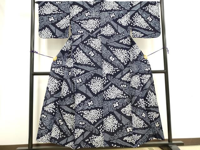 平和屋着物∴夏物 浴衣 有松鳴海絞り 舞花文 菊 綿 逸品 DAAV7273cd