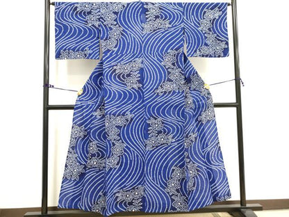 平和屋着物∴夏物 浴衣 有松鳴海絞り 流水花文 綿 逸品 DAAV7274cd