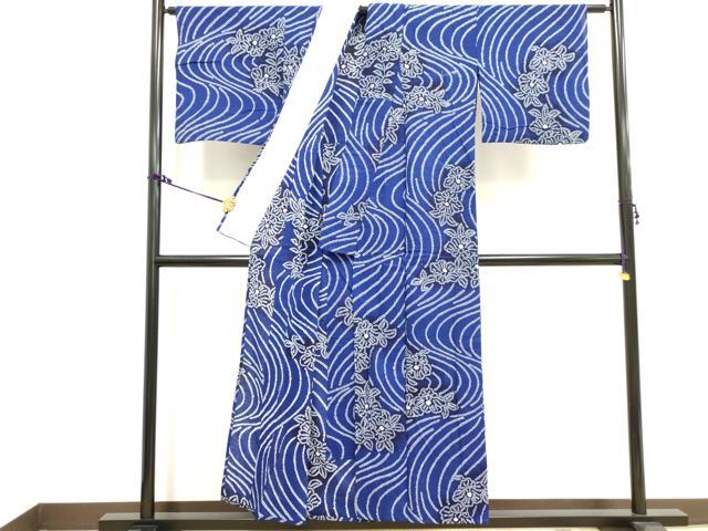 平和屋着物∴夏物 浴衣 有松鳴海絞り 流水花文 綿 逸品 DAAV7274cd