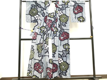 平和屋着物∴夏物 浴衣 有松鳴海絞り 枝花文 綿 逸品 DAAV7277cd