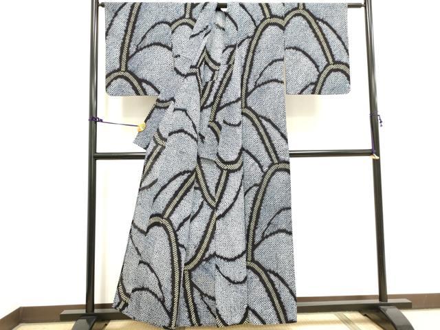 平和屋着物∴夏物　浴衣　有松鳴海絞り　流水文　綿　逸品　DAAV7279cd