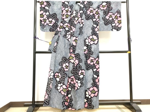 平和屋着物∴夏物 浴衣 有松鳴海絞り 花繋ぎ 椿 綿 逸品 DAAV7280cd