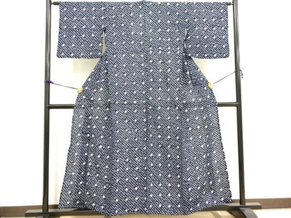 平和屋着物∴夏物 浴衣 有松鳴海絞り 抽象文様 綿 逸品 DAAV7281cd