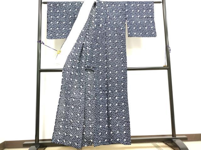 平和屋着物∴夏物 浴衣 有松鳴海絞り 抽象文様 綿 逸品 DAAV7281cd