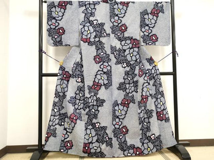 平和屋着物∴夏物 浴衣 有松鳴海絞り 草花文 綿 逸品 DAAV7288zcd