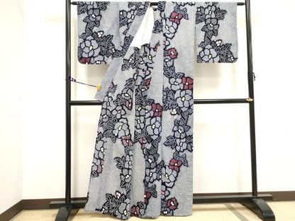 平和屋着物∴夏物 浴衣 有松鳴海絞り 草花文 綿 逸品 DAAV7288zcd
