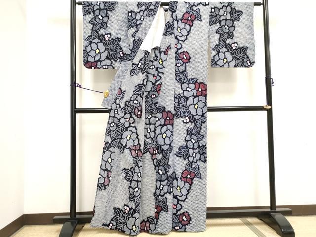 平和屋着物∴夏物 浴衣 有松鳴海絞り 草花文 綿 逸品 DAAV7288zcd