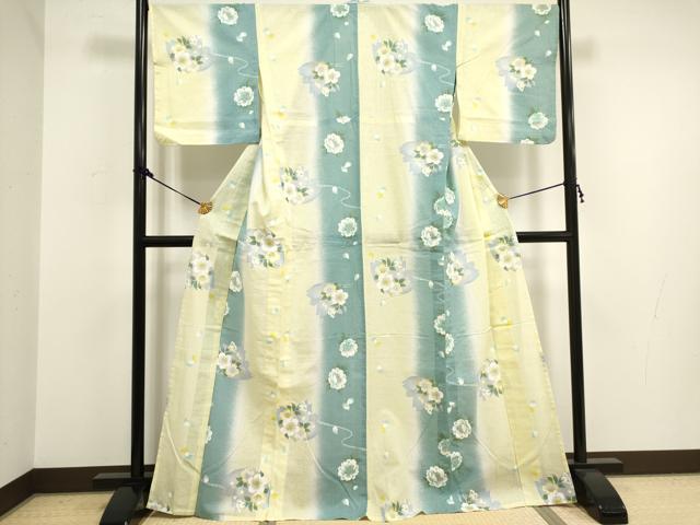 平和屋着物∴夏物 浴衣 舞花文 綿 逸品 DAAV7291cd