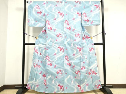 平和屋着物∴夏物　浴衣　金魚　綿　逸品　DAAV7297cd