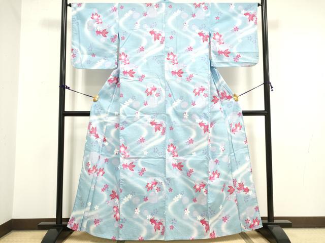 平和屋着物∴夏物　浴衣　金魚　綿　逸品　DAAV7297cd
