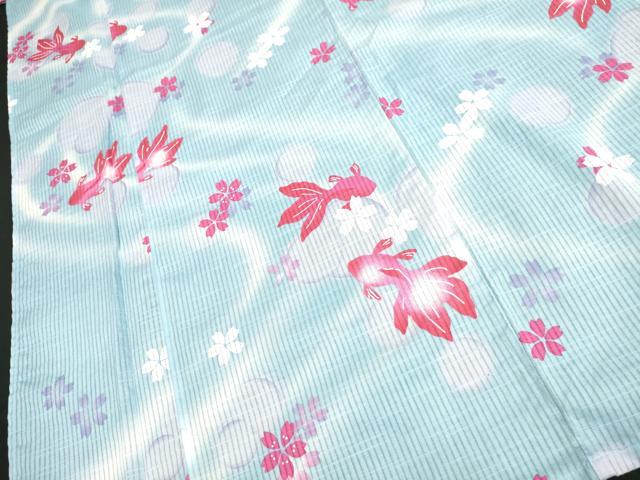 平和屋着物∴夏物　浴衣　金魚　綿　逸品　DAAV7297cd