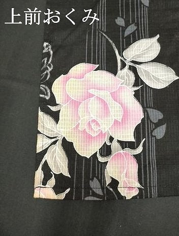 平和屋着物∴夏物 浴衣 綿紅梅 舞花文 薔薇 バラ 綿 逸品 DAAV7300cd