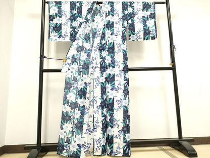 平和屋着物∴夏物 浴衣 花尽くし 百合 ユリ 綿 逸品 DAAV7302cd