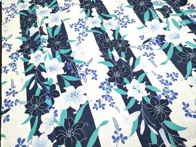 平和屋着物∴夏物 浴衣 花尽くし 百合 ユリ 綿 逸品 DAAV7302cd