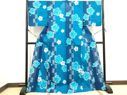 平和屋着物∴夏物 世界的ファッションデザイナー 山本寛斎 kansaiブランド 浴衣 舞花文 桜 綿 逸品 未使用 DAAV7304cd