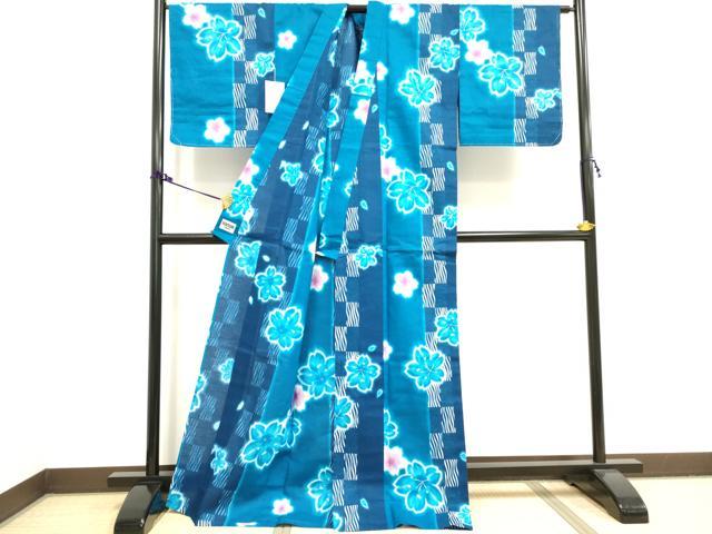 平和屋着物∴夏物 世界的ファッションデザイナー 山本寛斎 kansaiブランド 浴衣 舞花文 桜 綿 逸品 未使用 DAAV7304cd