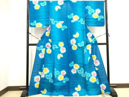 平和屋着物∴夏物 世界的ファッションデザイナー 山本寛斎 kansaiブランド 浴衣 花蝶文 逸品 未使用 DAAV7305cd
