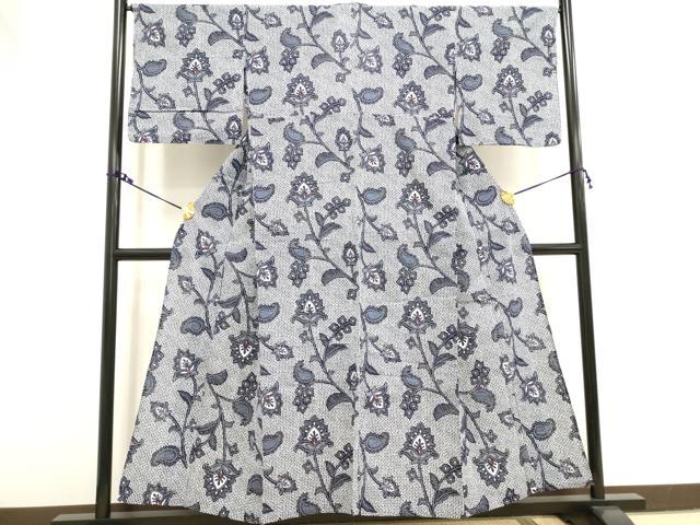 平和屋着物∴夏物　浴衣　草花文　ペイズリー　綿　逸品　DAAV7307cd