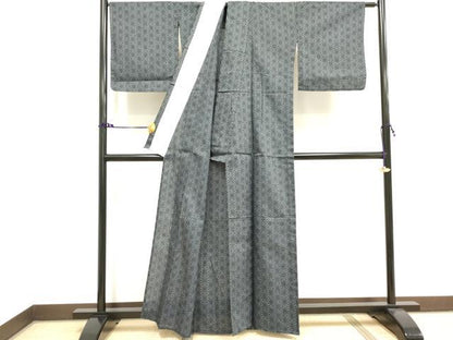 平和屋着物∴夏物 小紋・浴衣兼用 麻の葉文様 DAAV7311cd