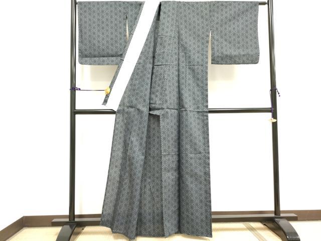 平和屋着物∴夏物 小紋・浴衣兼用 麻の葉文様 DAAV7311cd