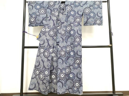 平和屋着物∴夏物 浴衣 花唐草文 綿 逸品 DAAV7313cd