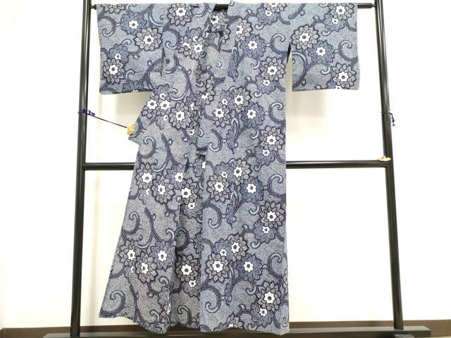 平和屋着物∴夏物 浴衣 花唐草文 綿 逸品 DAAV7313cd