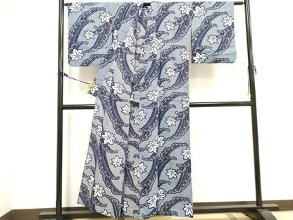平和屋着物∴夏物　浴衣　立波楓文　綿　逸品　DAAV7314cd