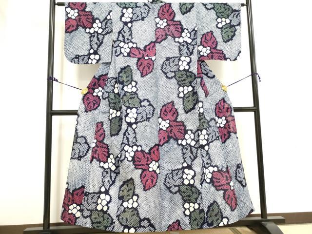 平和屋着物∴夏物 浴衣 有松鳴海絞り 舞花文 綿 逸品 DAAV7315cd