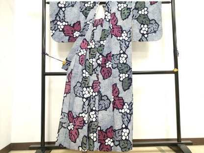 平和屋着物∴夏物 浴衣 有松鳴海絞り 舞花文 綿 逸品 DAAV7315cd