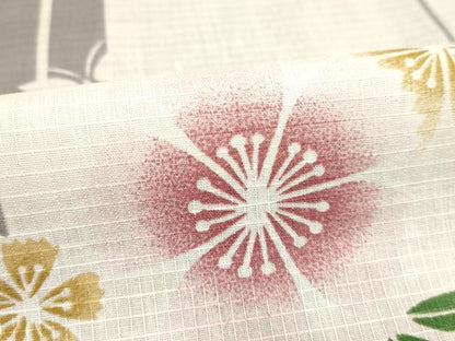 平和屋着物∴夏物　浴衣　綿紅梅　花蝶文　逸品　DAAV7321cd